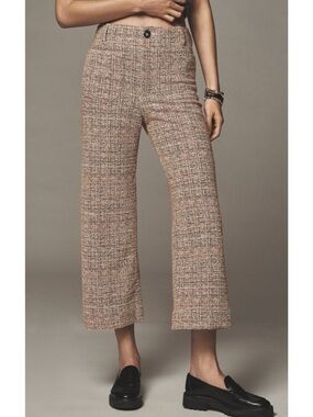 Anthropologie Maeve The Colette Tweed Crop Wide Leg Pants